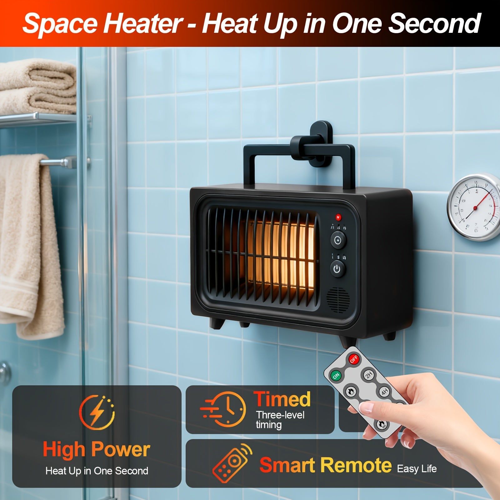 Small Ceramic Space Heater for Indoor Use – Portable Electric Heater with Safety Shut-Off