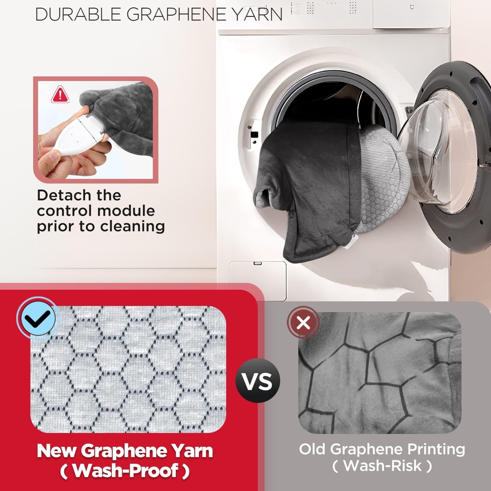 Heated Shawl Heating Pad for Neck & Shoulders – Graphene Fabric, 6 Heat Levels, Auto Shut-Off