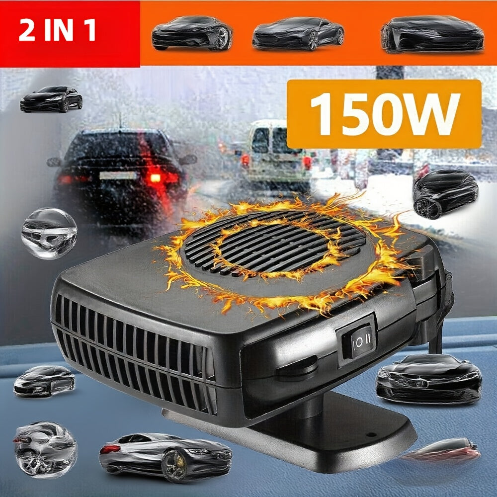 12V 150W Portable Car Heater & Windshield Defroster, Fast Heating Fan for Cars, Trucks & RVs