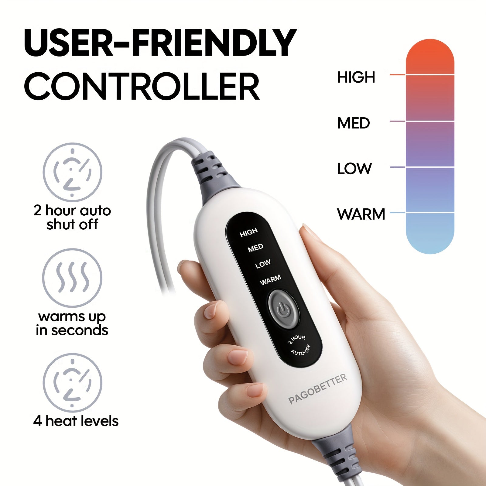 Electric Heating Pad for Back & Body – Fast Heating, Auto Shut-Off