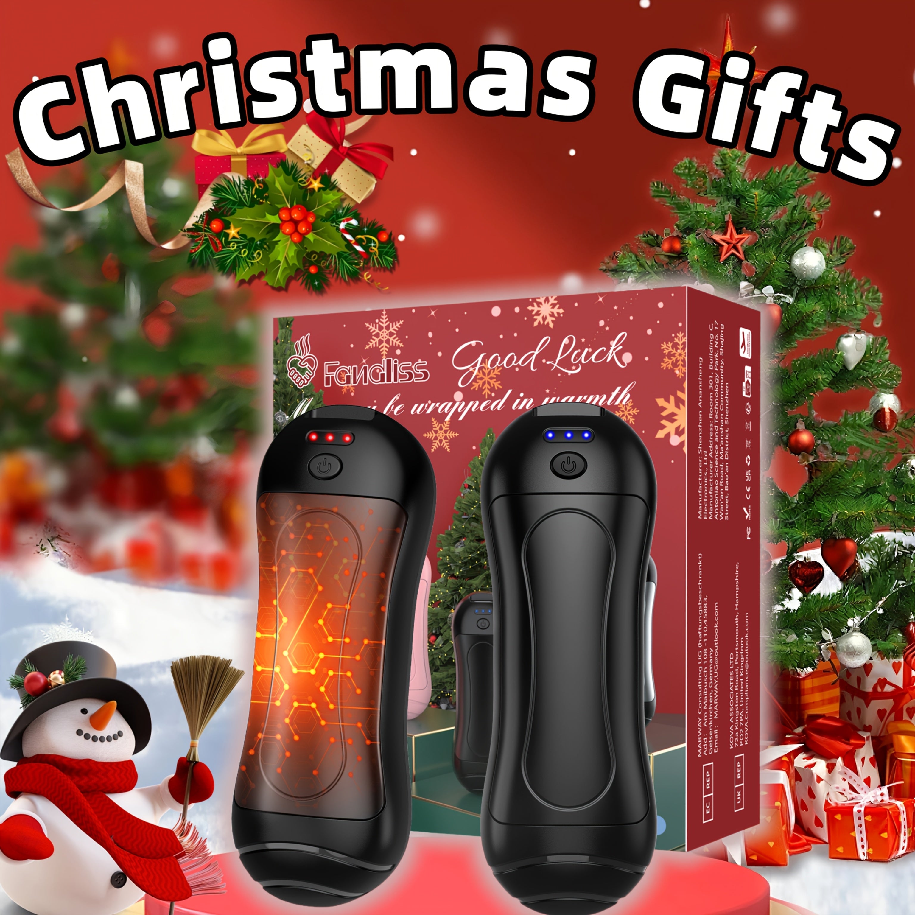 Rechargeable Magnetic Hand Warmers 2-Pack, Pocket Size Electric Hand Heater, 3 Heat Levels, Portable for Outdoor Use