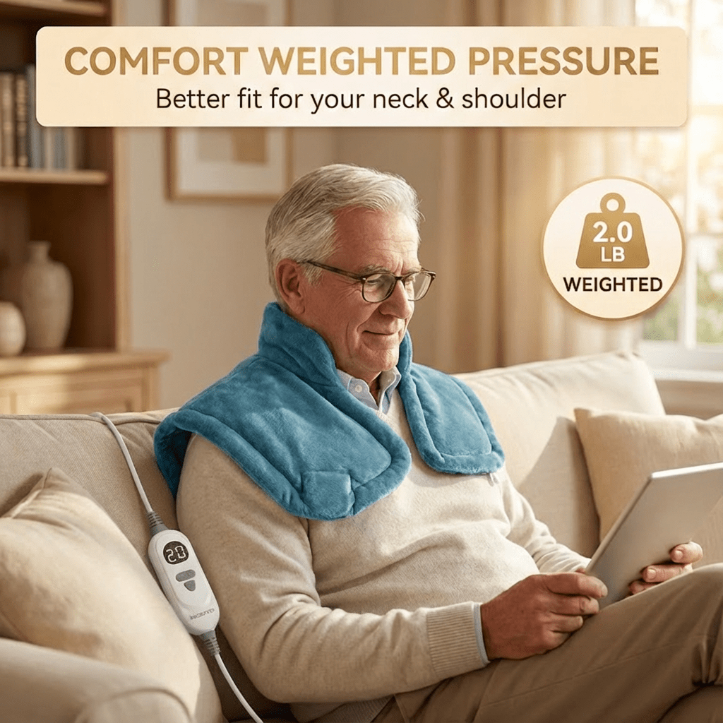 Heated Shawl Heating Pad for Neck & Shoulders – Graphene Fabric, 6 Heat Levels, Auto Shut-Off
