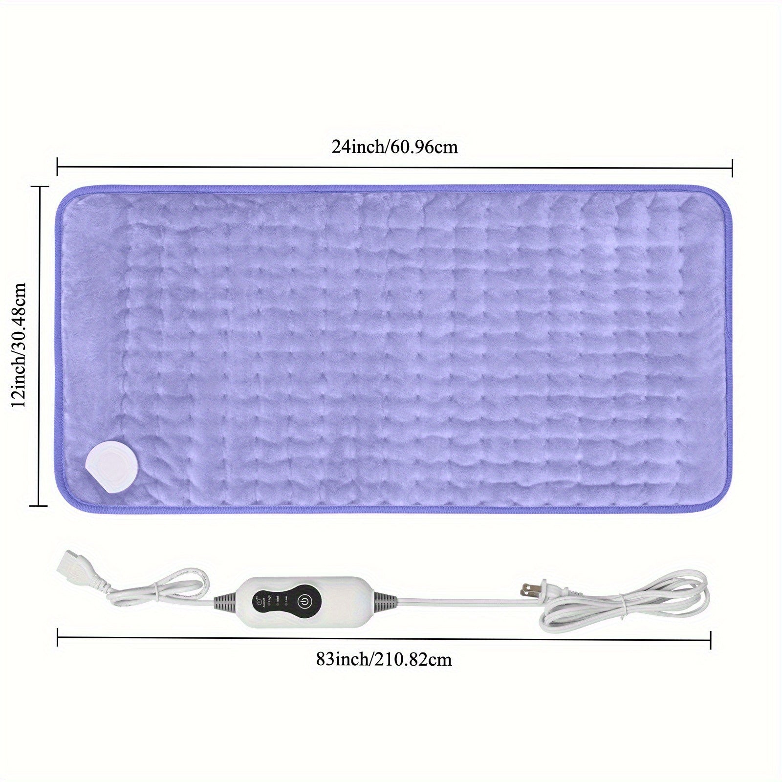 Electric Heating Pad for Back & Body – 24×12 in, 3 Heat Levels, Dry & Moist Heat, Auto Shut-Off