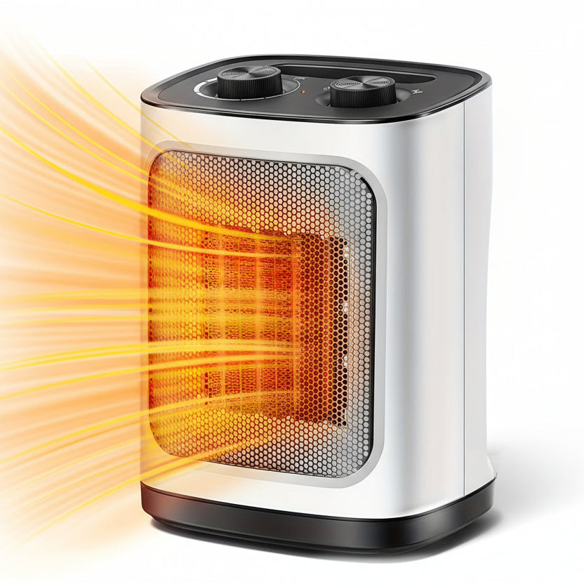 1500W Portable Ceramic Space Heater for Indoor Use – Electric Heater with Adjustable Thermostat