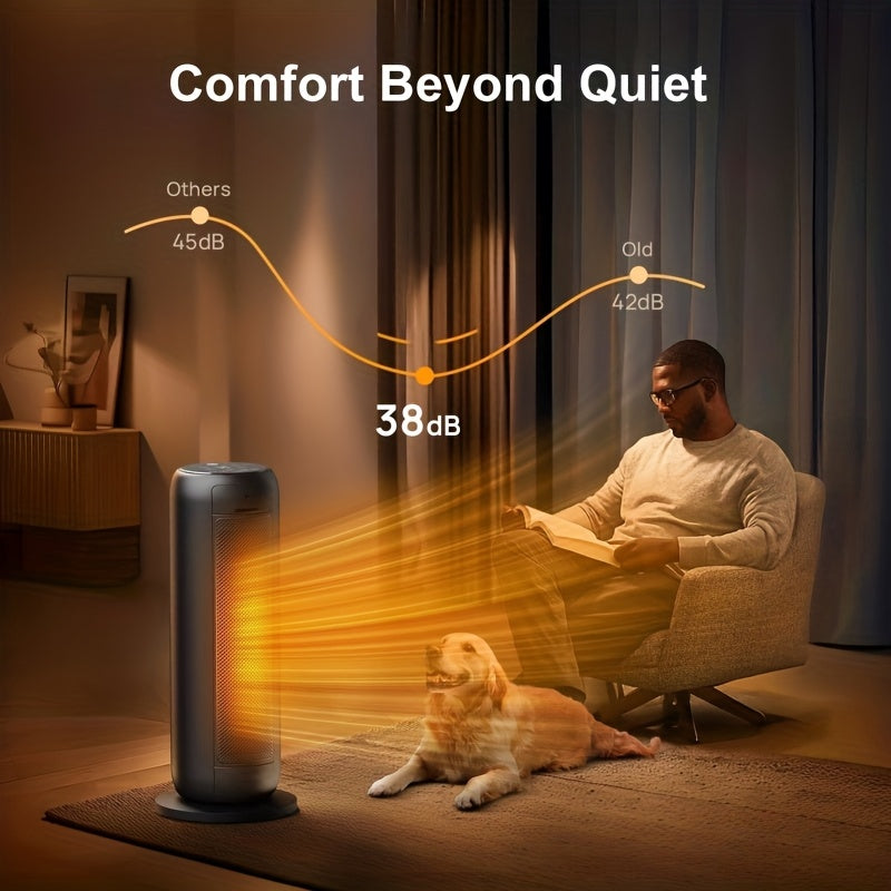 1500W PTC Electric Space Heater for Indoor Use – Portable Heater with Oscillation, Timer & Tip-Over Protection