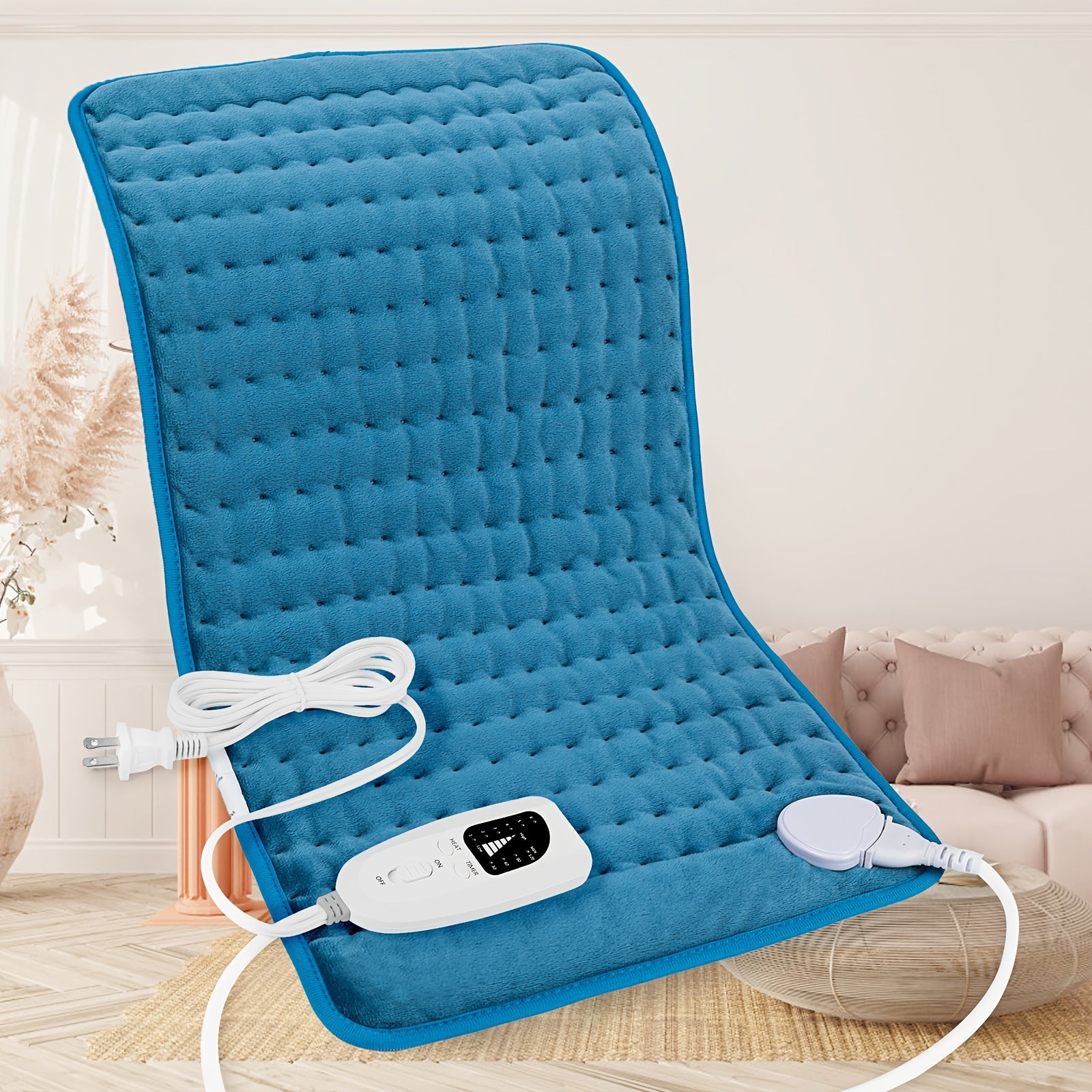 Extra Large Electric Heating Pad – 24×12 in, Fast Heating, 6 Heat Levels, Auto Shut-Off