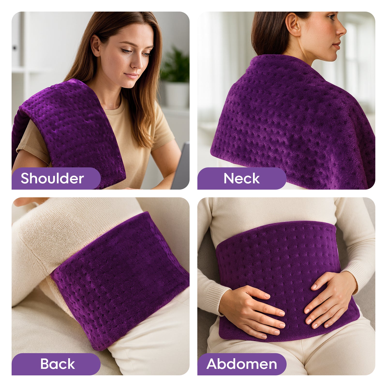 Extra Large Electric Heating Pad – 24×12 in, 6 Heat Levels, Fast Heating, Auto Shut-Off