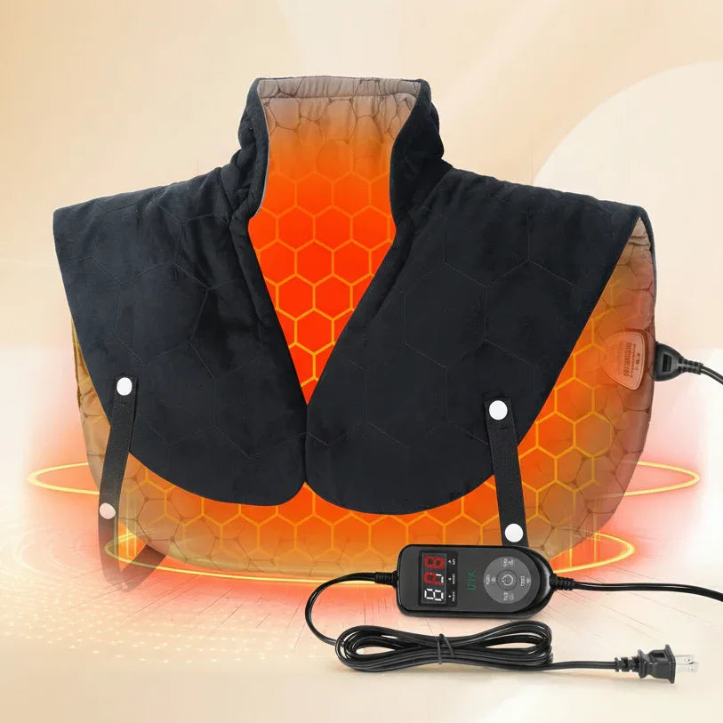 Electric Heating Pad for Neck & Shoulders – 24×20 in, Adjustable Straps, Auto Shut-Off - Thermeva