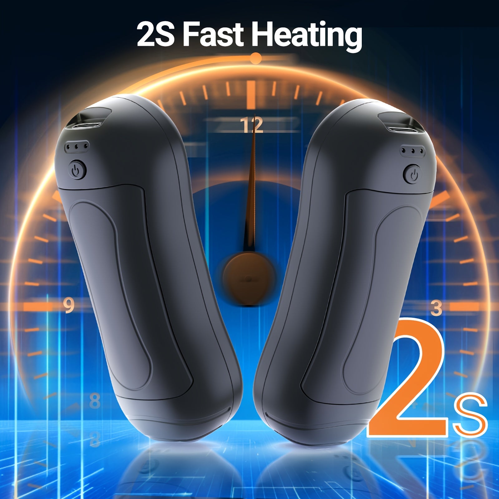 Rechargeable Magnetic Hand Warmers 2-Pack, Pocket Size Electric Hand Heater, 3 Heat Levels, Portable for Outdoor Use