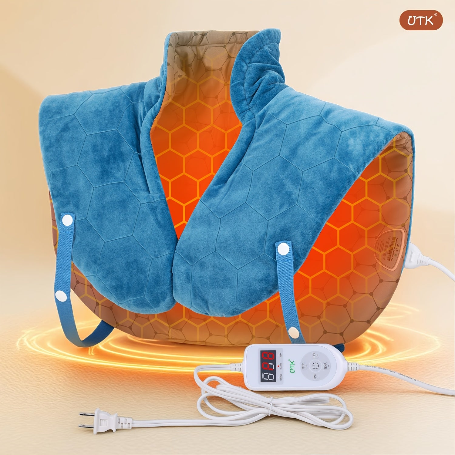 Electric Heating Pad for Neck & Shoulders – 24×20 in, Adjustable Straps, Auto Shut-Off