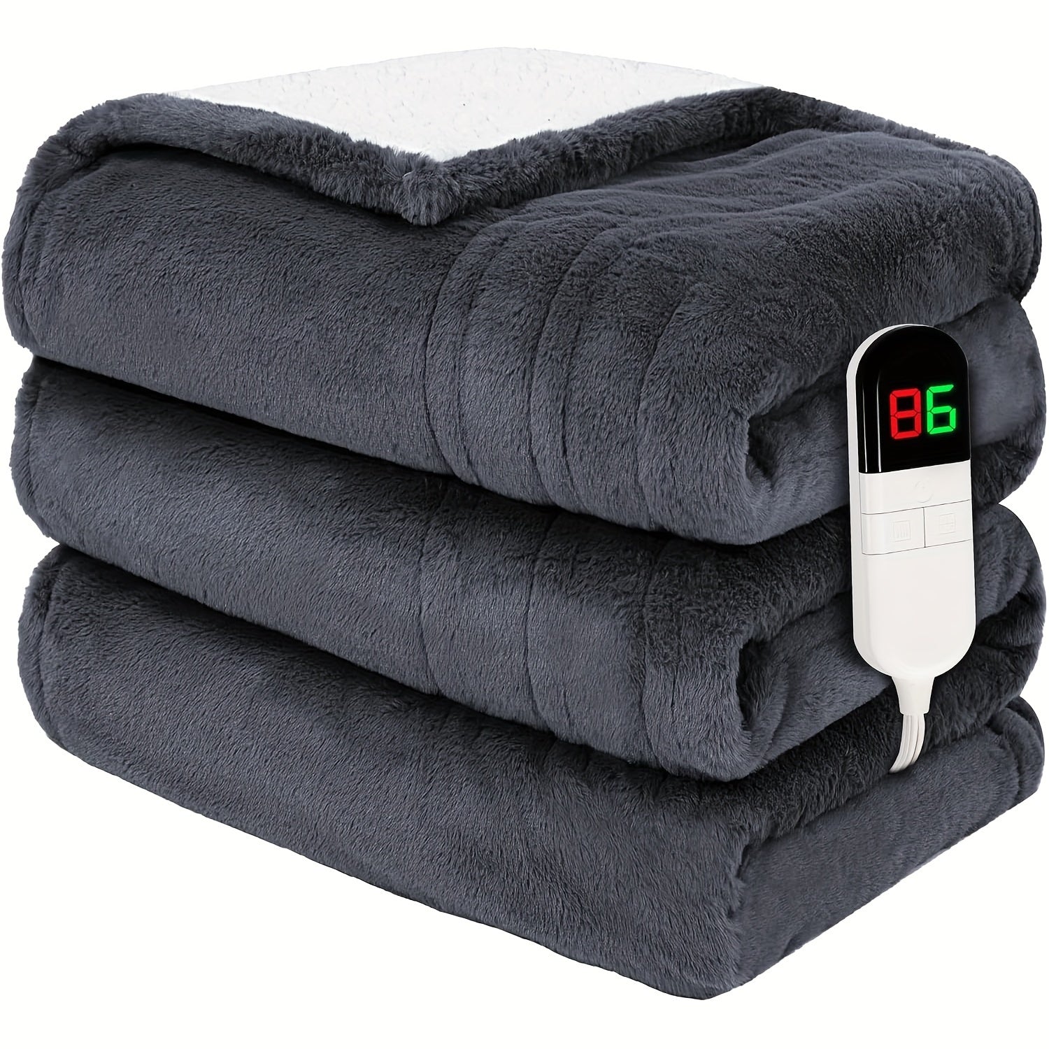 Luxury Electric Blanket – Plush Fabric, Multiple Heat Settings, Timer, Washable