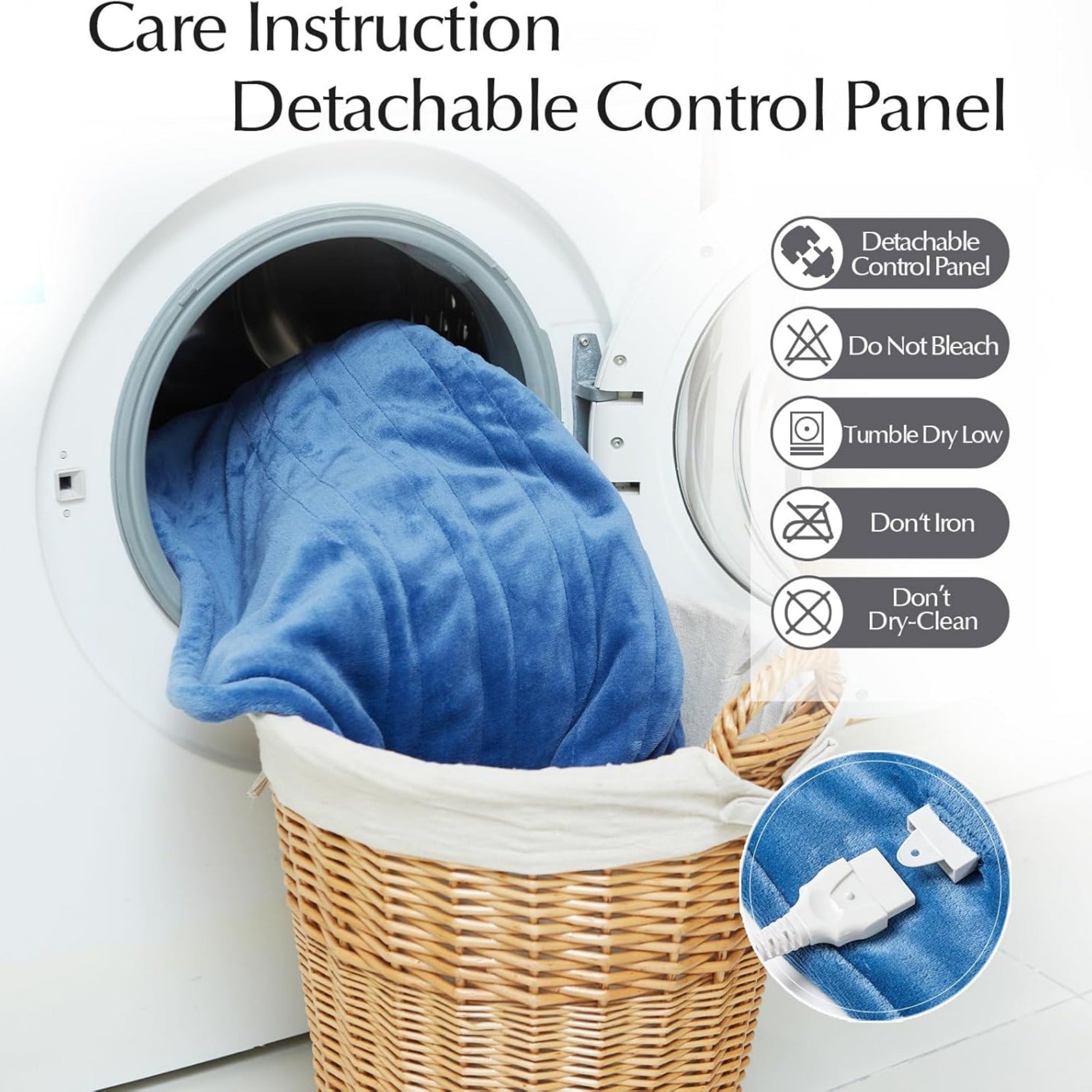 Electric Heated Throw Blanket – Temperature Control, Auto Shut-Off, Machine Washable