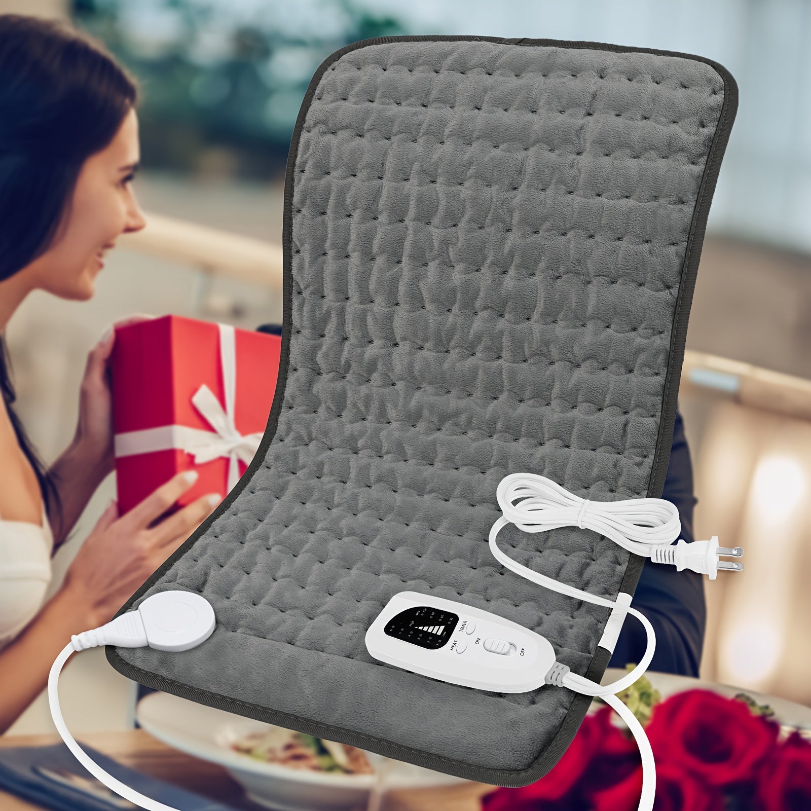 Electric Heating Pad for Back & Body – 6 Heat Levels, Machine Washable