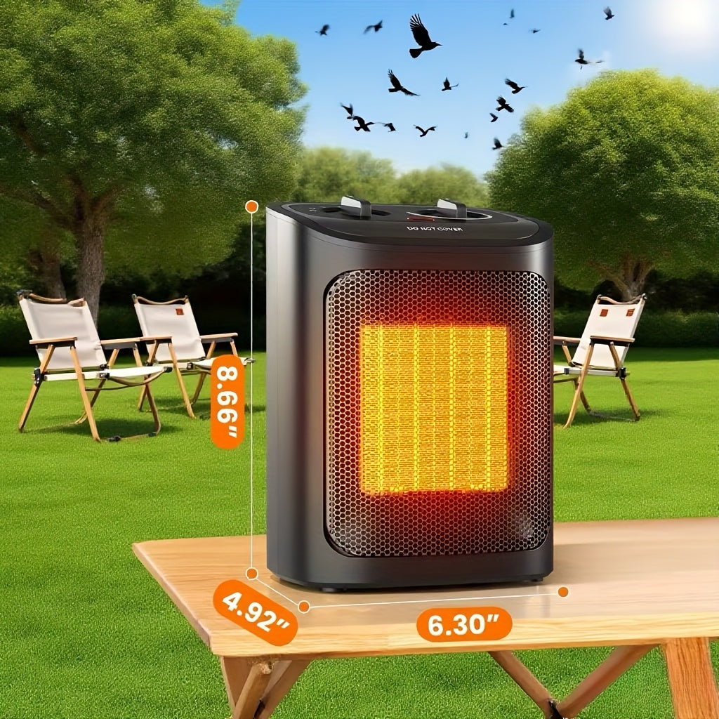 1500W Portable Ceramic Space Heater for Indoor Use – Electric Heater with Adjustable Thermostat