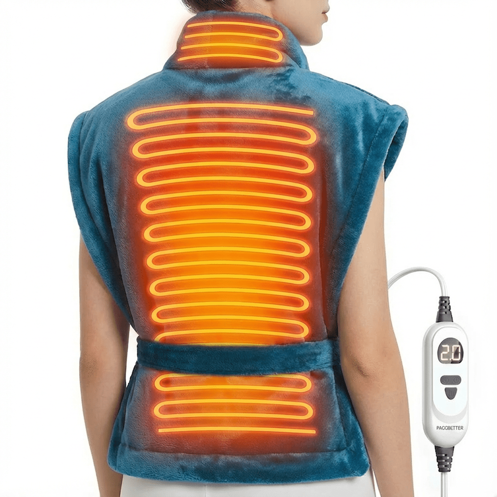 Heated Shawl Heating Pad for Neck & Shoulders – Graphene Fabric, 6 Heat Levels, Auto Shut-Off