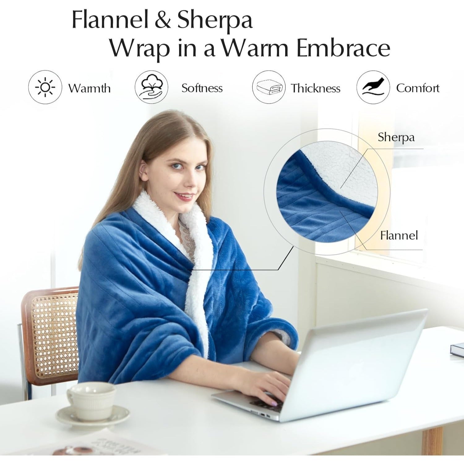Electric Heated Throw Blanket – Temperature Control, Auto Shut-Off, Machine Washable