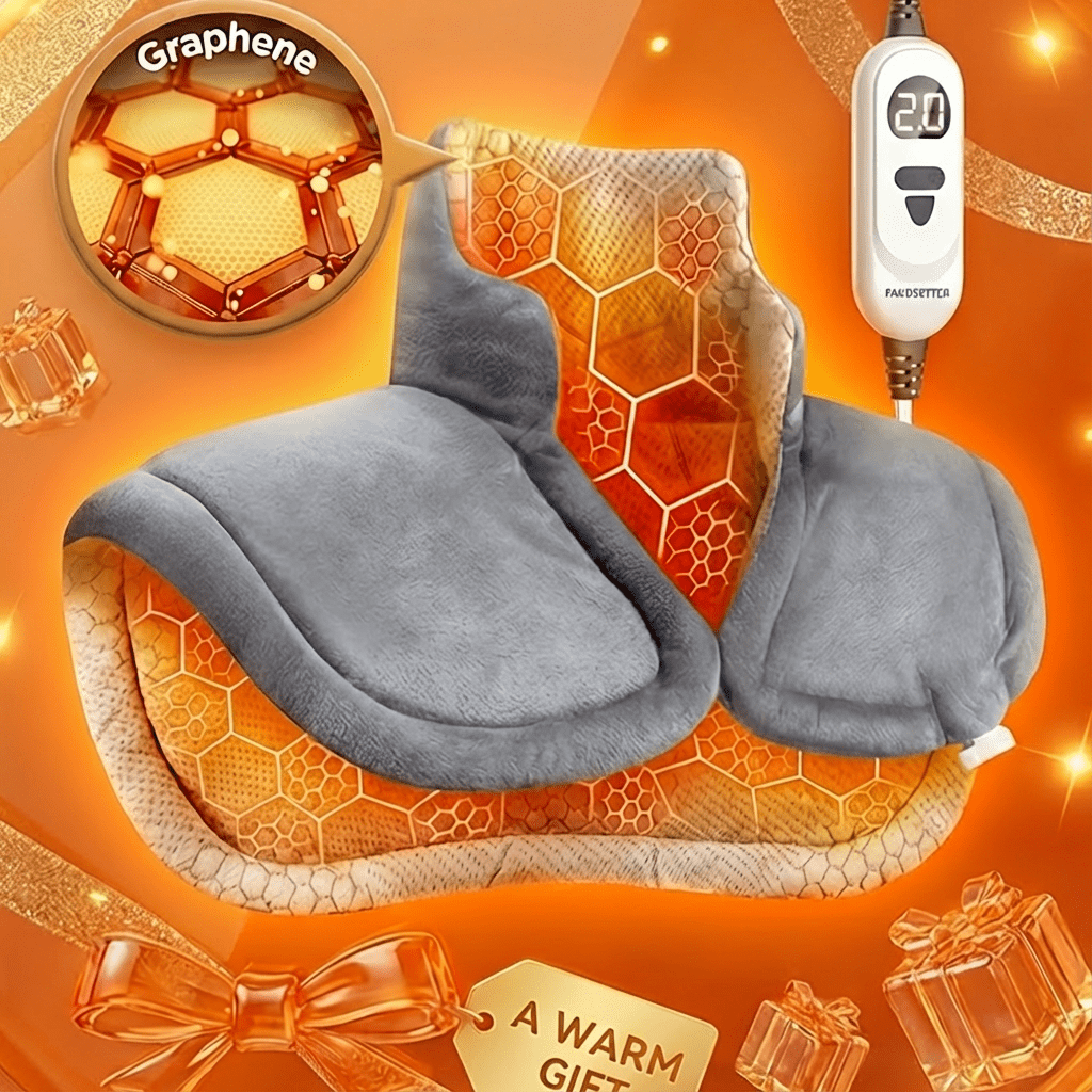 Heated Shawl Heating Pad for Neck & Shoulders – Graphene Fabric, 6 Heat Levels, Auto Shut-Off