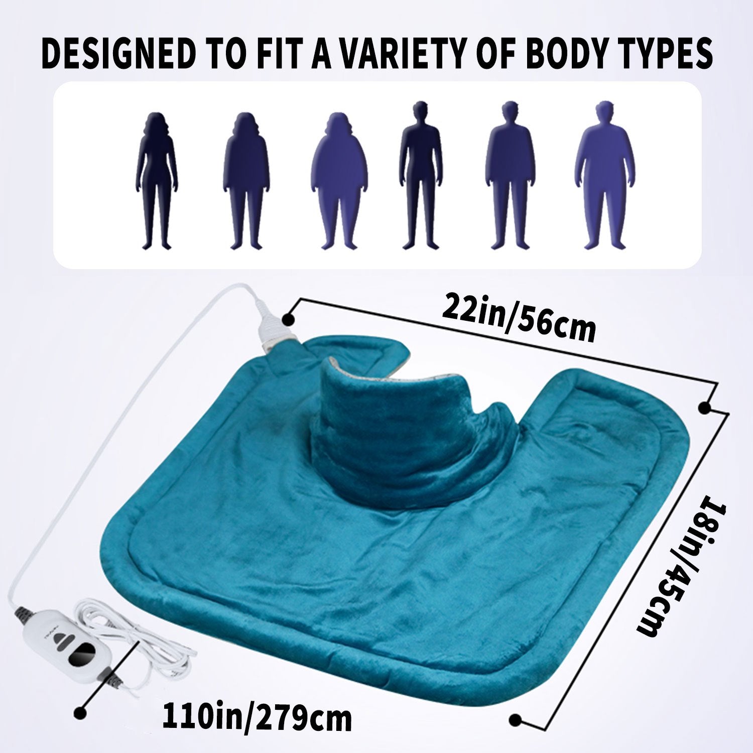 Heated Shawl Heating Pad for Neck & Shoulders – Graphene Fabric, 6 Heat Levels, Auto Shut-Off