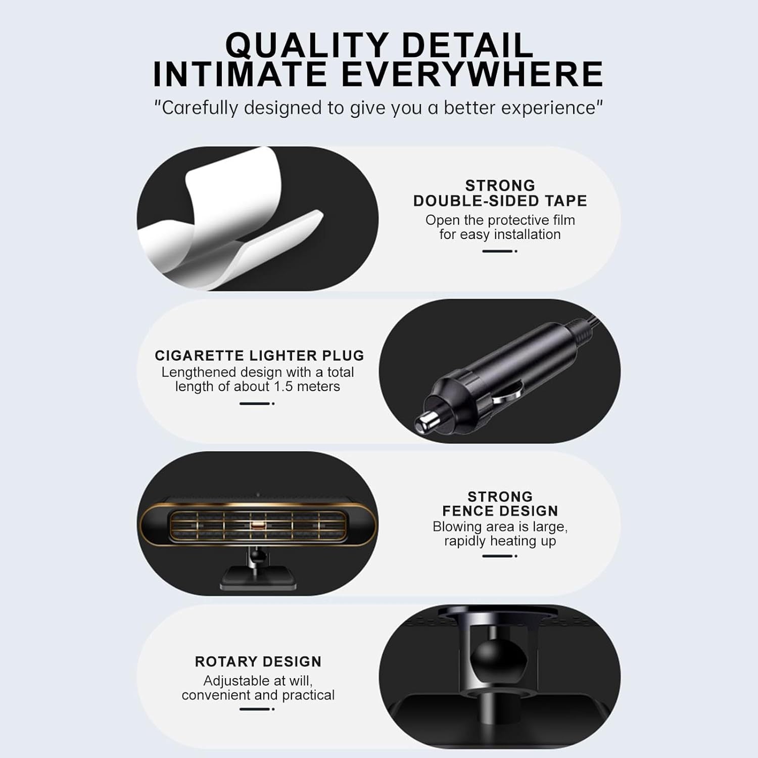 12V Car Heater & Defogger, 2-in-1 Portable Vehicle Heating Device for Windshield Defrosting