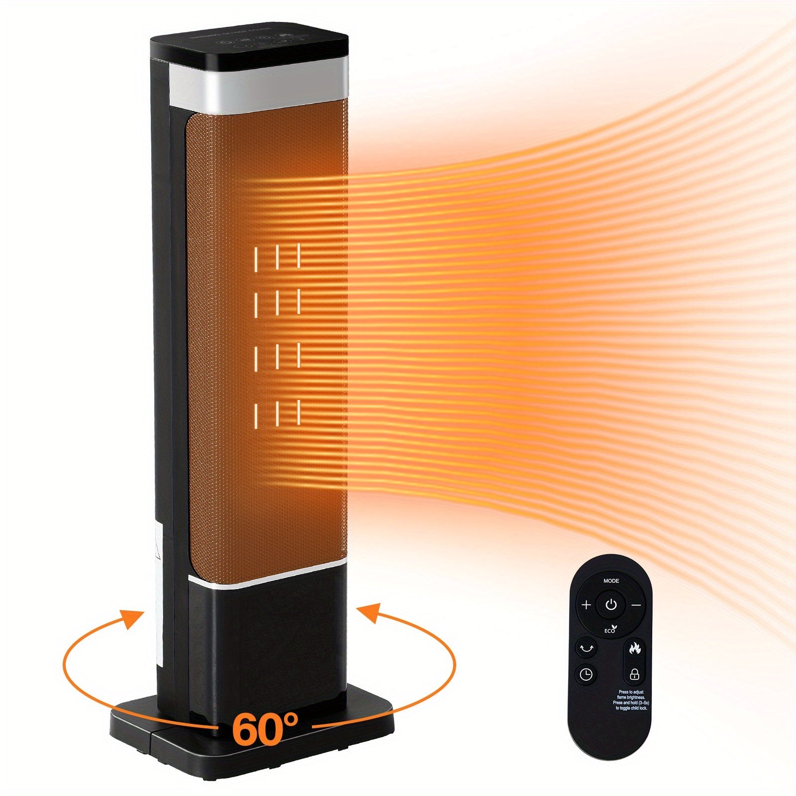 1500W Tower Space Heater for Indoor Use – Electric Heater with Remote Control, Thermostat & Timer
