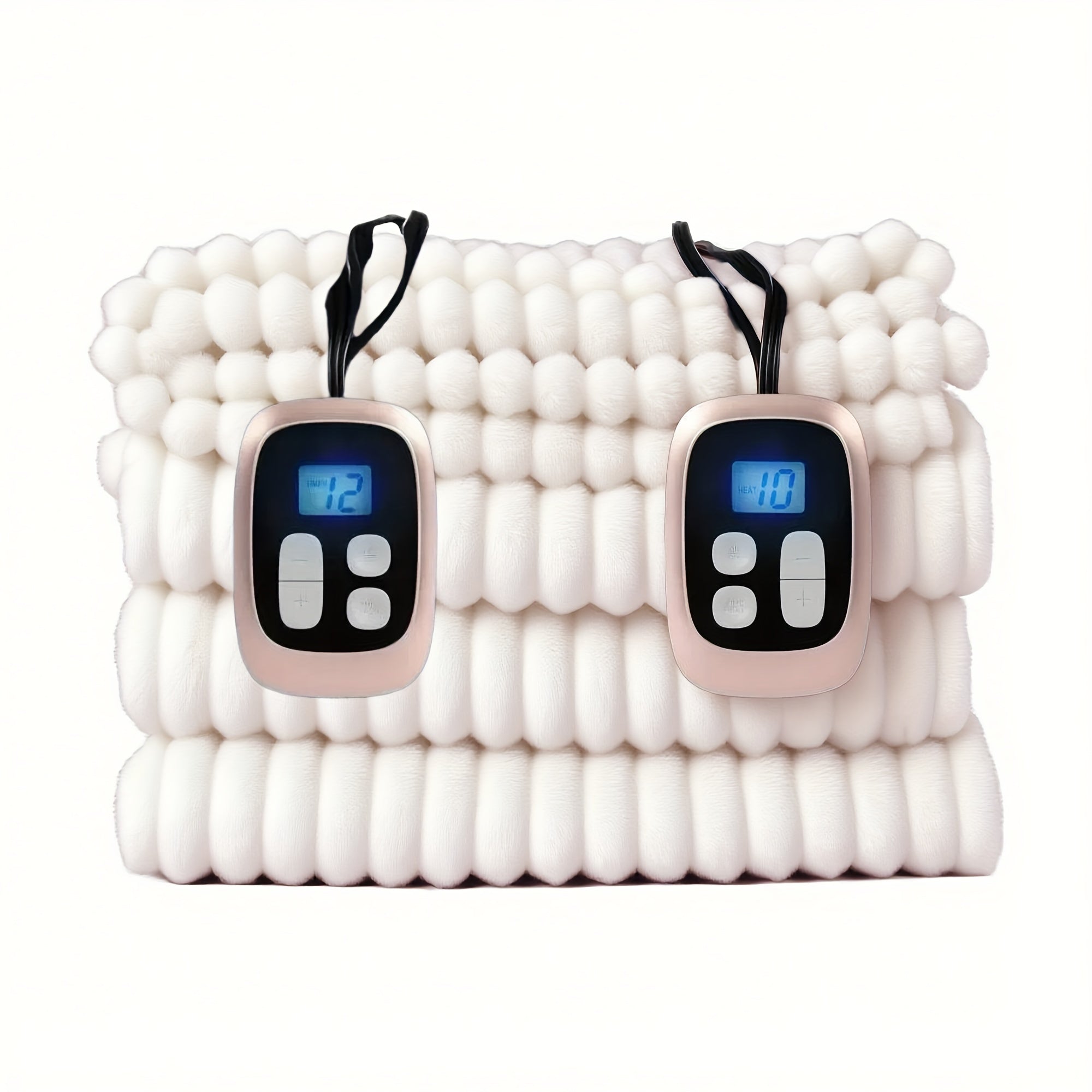 Electric Heated Blanket – Striped Flannel, Fast Heating, Washable