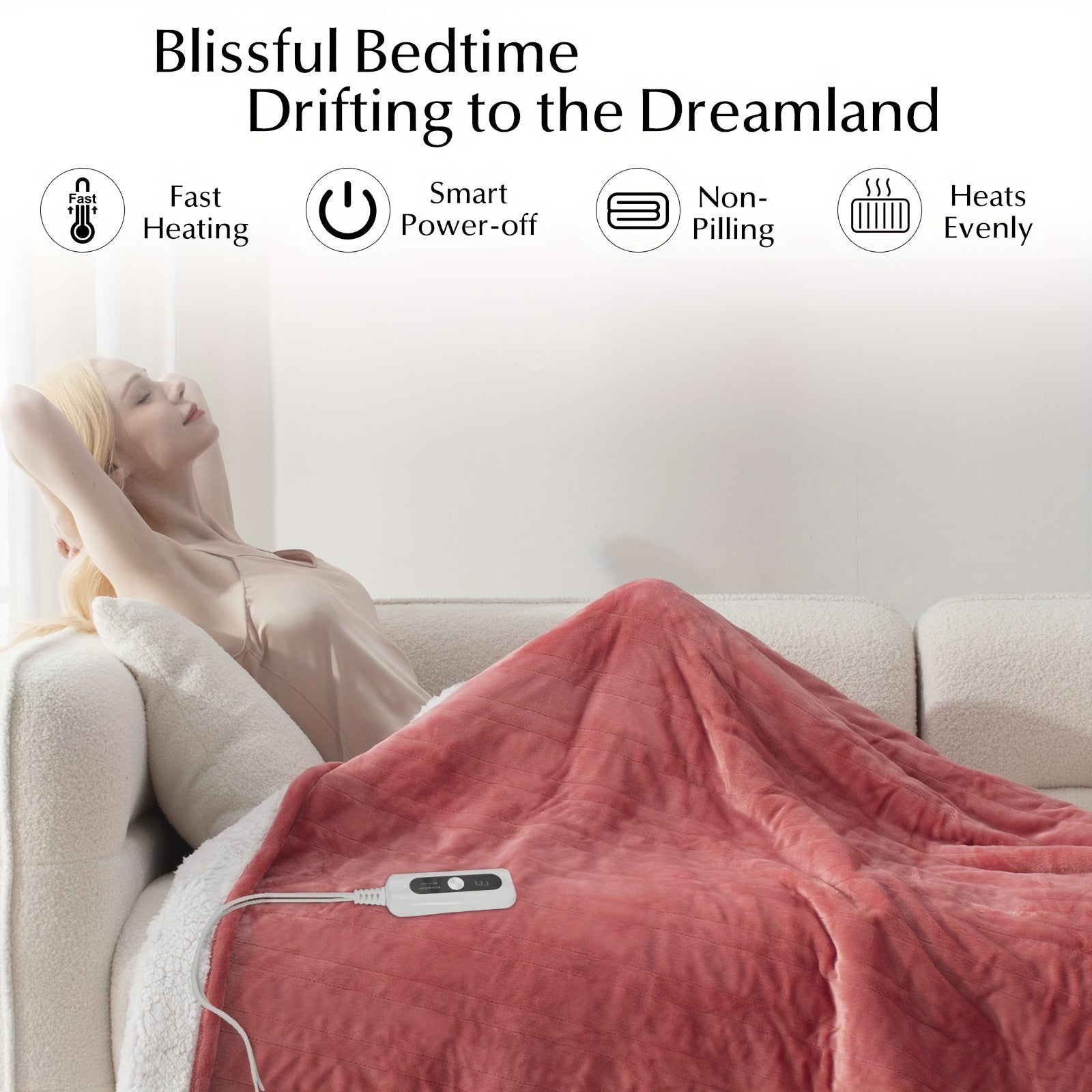 Electric Heated Blanket – Soft Flannel, Adjustable Heat Levels, Auto Shut-Off