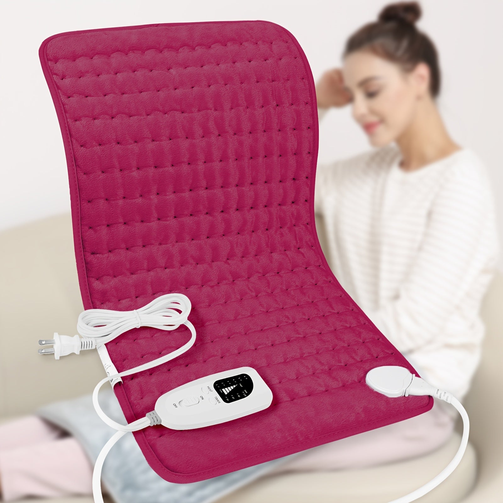 Extra Large Electric Heating Pad for Back & Body – 24×12 in, 6 Heat Levels, Dry & Moist Heat