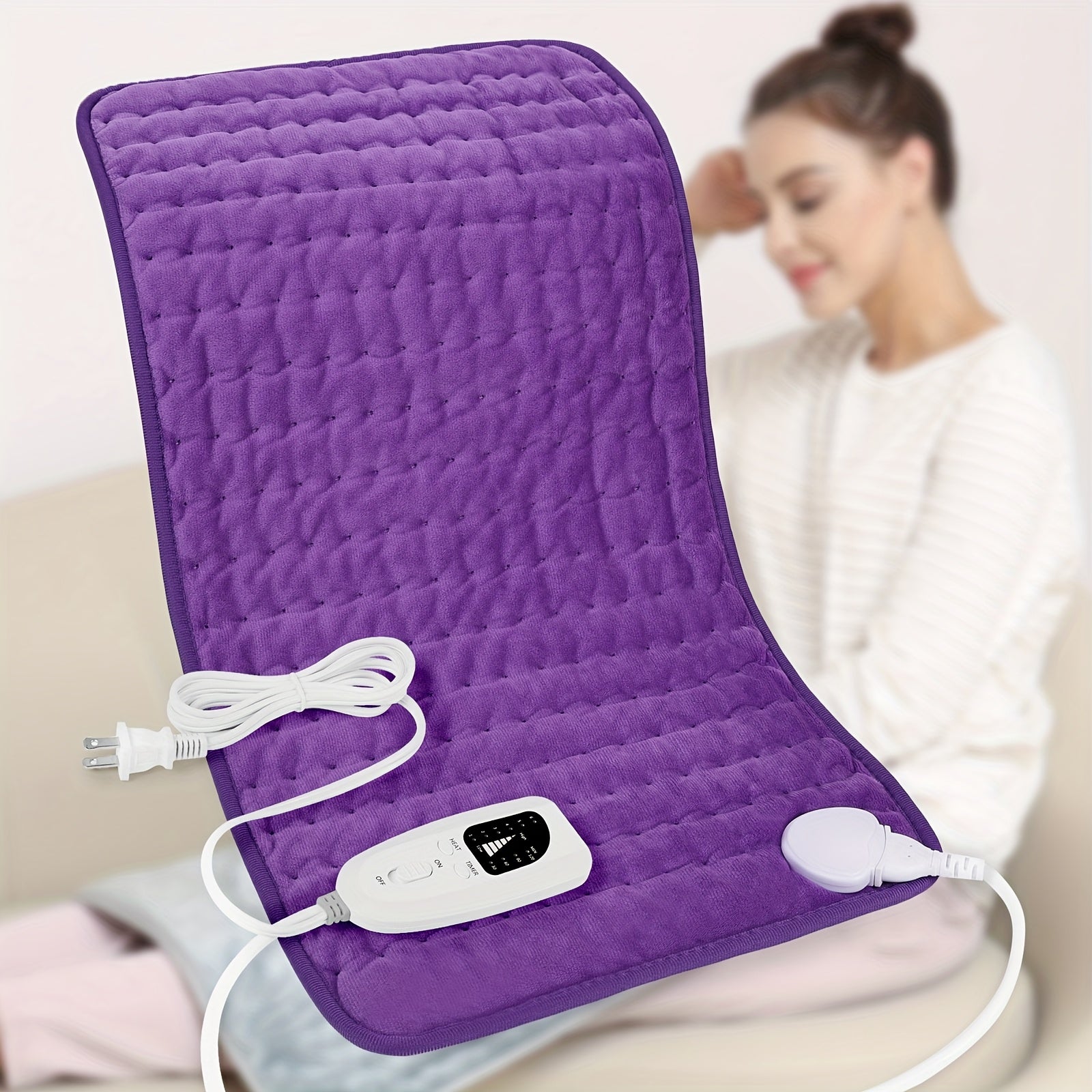 Extra Large Electric Heating Pad for Back & Body – 24×12 in, 6 Heat Levels, Dry & Moist Heat