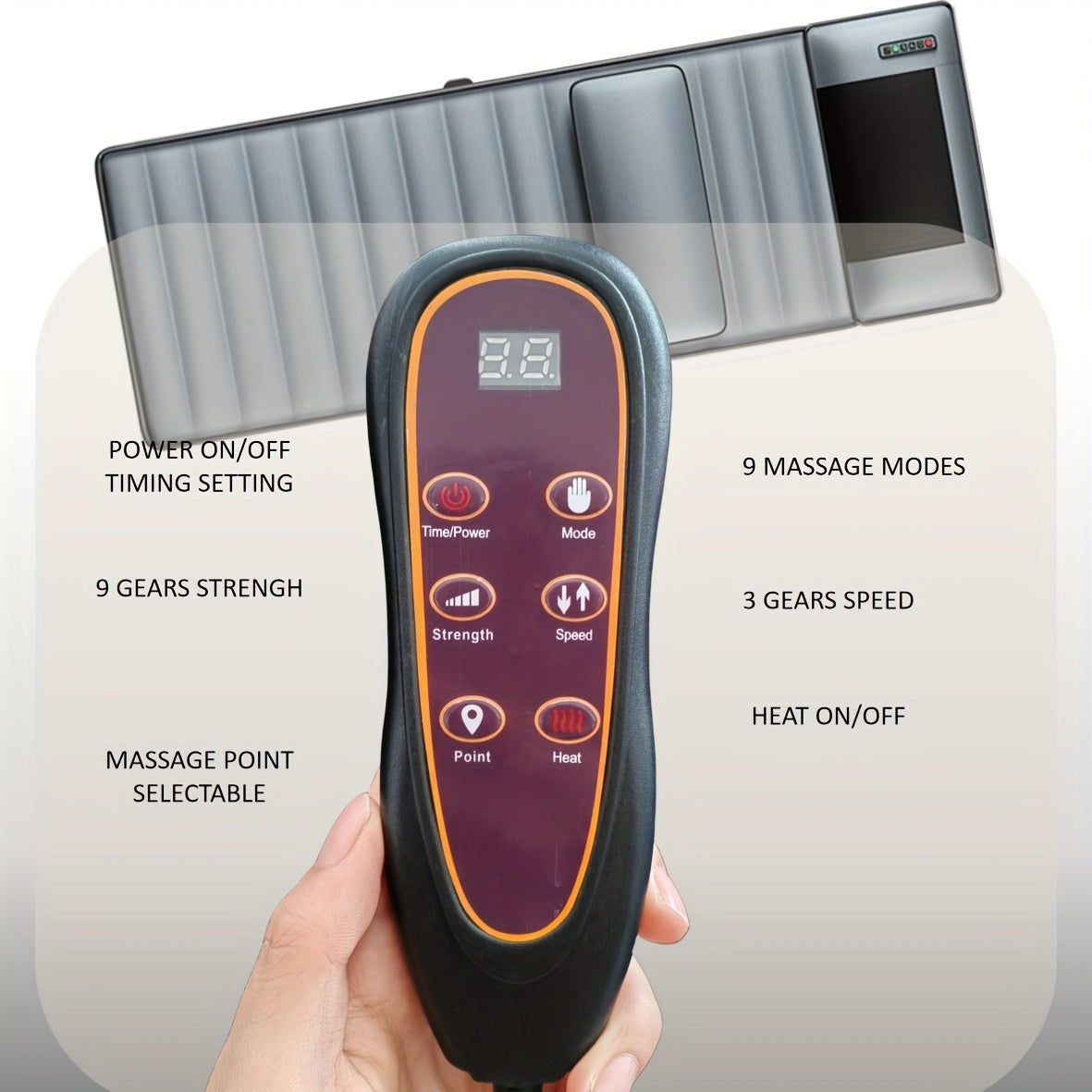 Full Body Massage Mat with Heat & Shiatsu Neck Pillow, 10 Vibration Motors, Foldable Massage Mattress