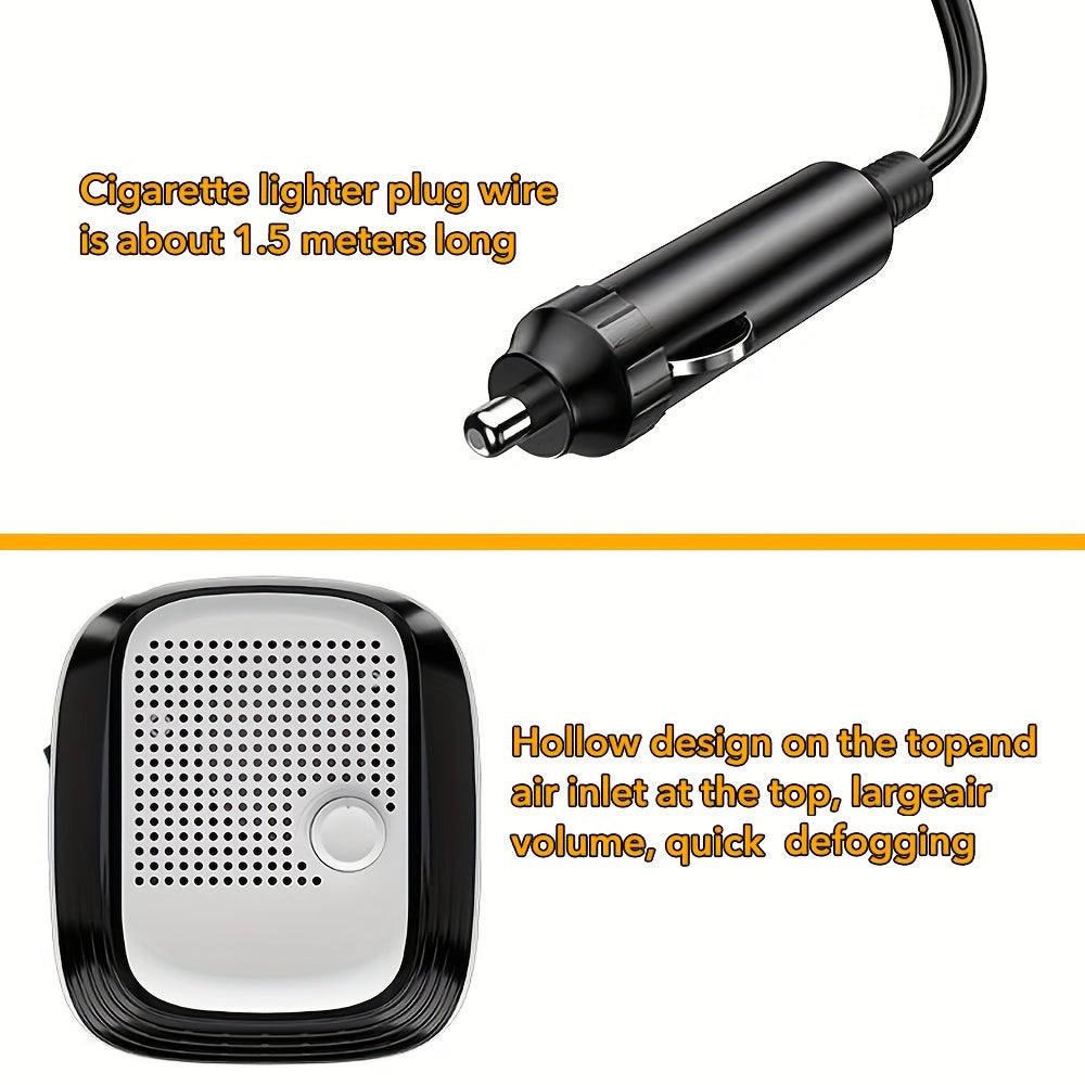150W Portable Car Heater & Defogger, Adjustable Airflow Heating Fan for SUVs, RVs & Travel Vehicles