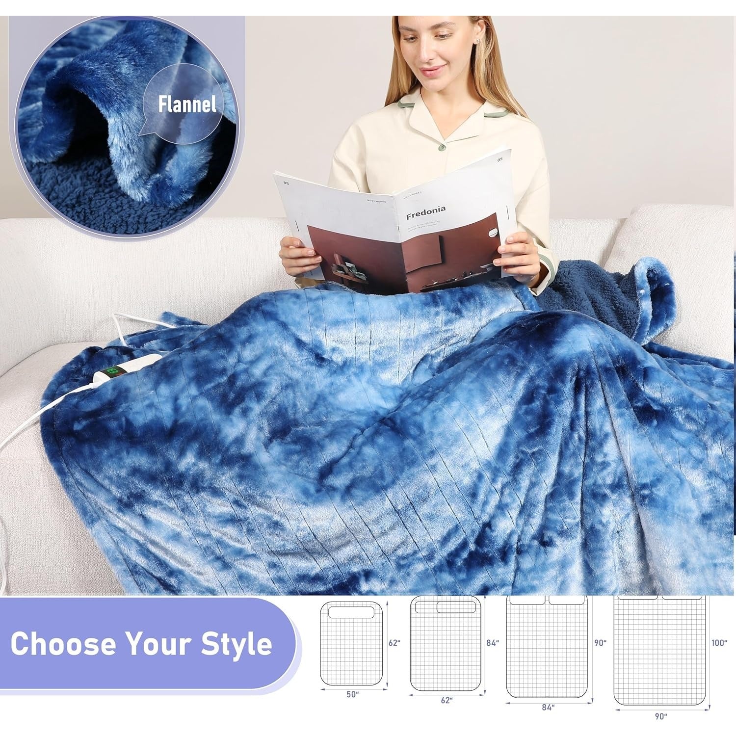 Electric Heated Throw Blanket – Rapid Heating, Adjustable Temperature, Washable