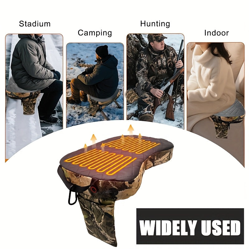 USB Heated Hunting Seat, Foldable Portable Heating Seat Cushion for Outdoor Camping, Fishing & Stadium Use