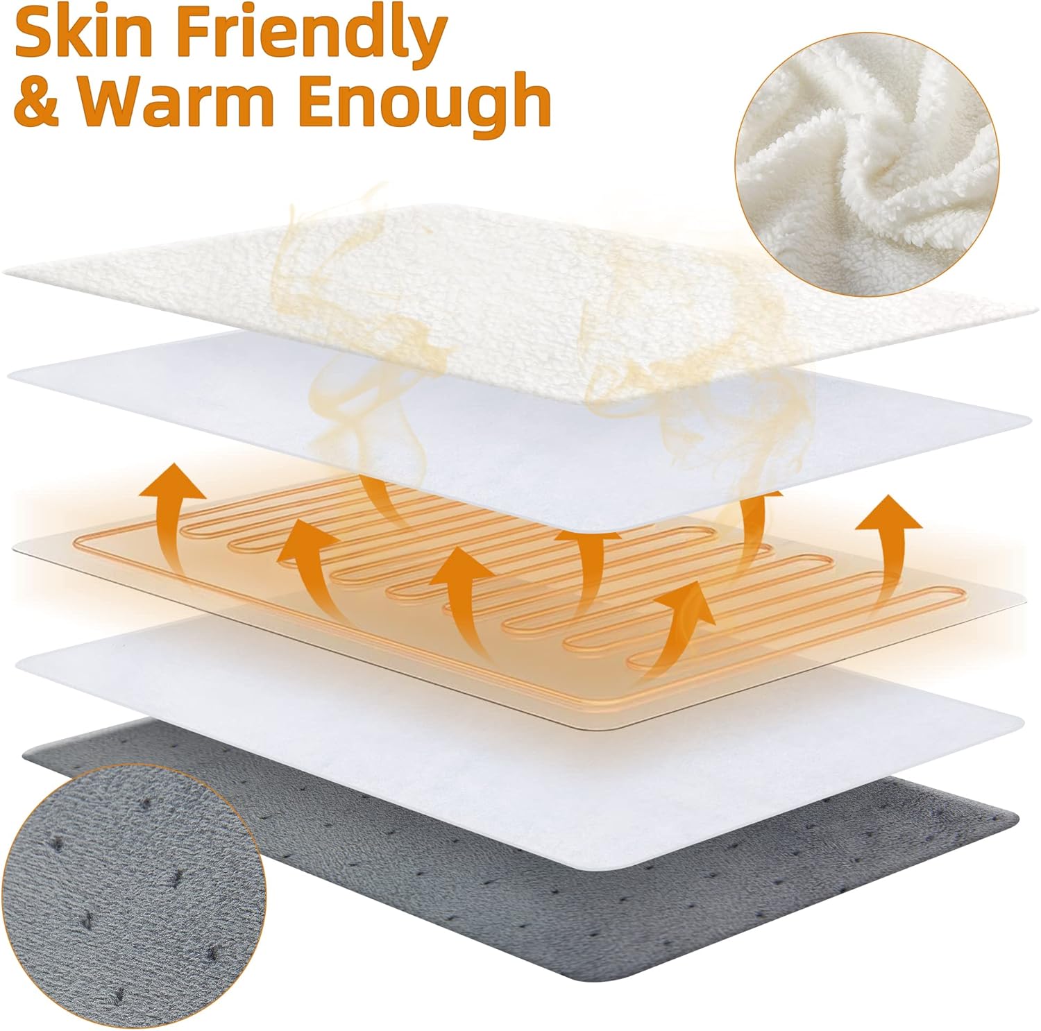 Electric Heated Foot Warmer, Washable Lining, 6 Heat Levels, 4 Timers, Auto Shut-Off, Indoor Winter Foot Warmth