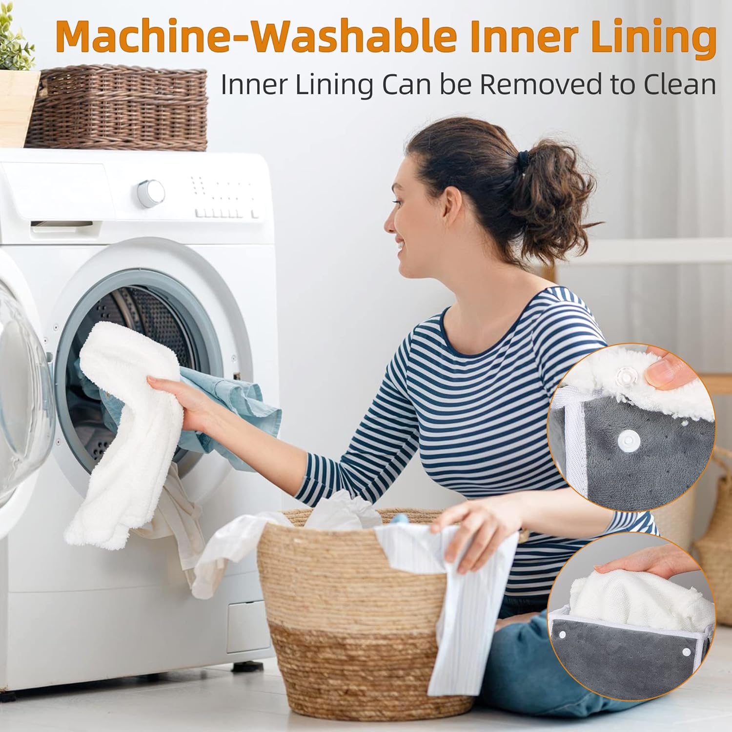 Electric Heated Foot Warmer, Washable Lining, 6 Heat Levels, 4 Timers, Auto Shut-Off, Indoor Winter Foot Warmth