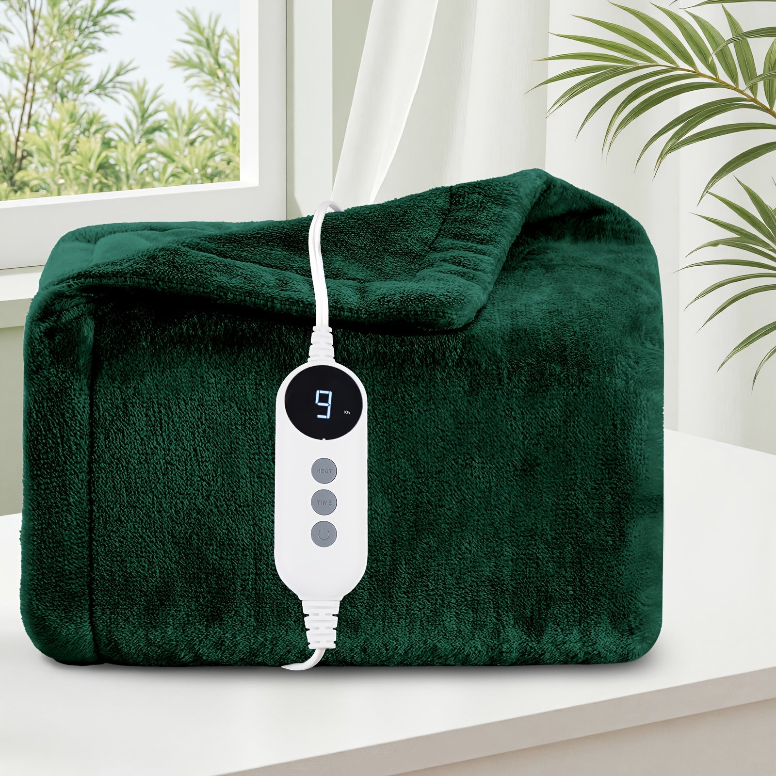 Electric Heated Blanket – Double-Sided Flannel, Multiple Heat Levels, Timer