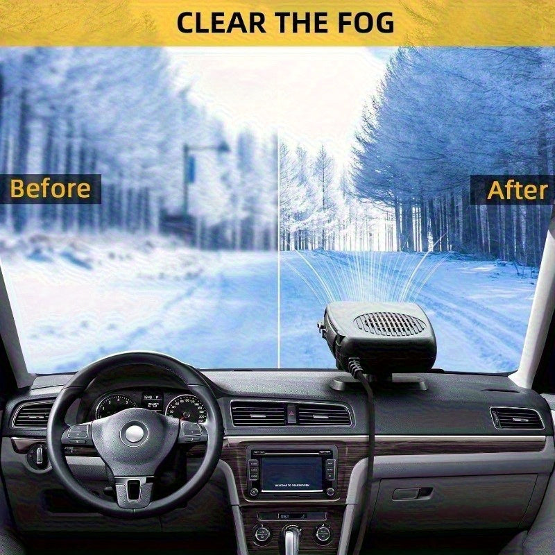 Portable Car Windshield Heater & Defroster, Quick Heating and Cooling Fan for Small and Large Vehicles