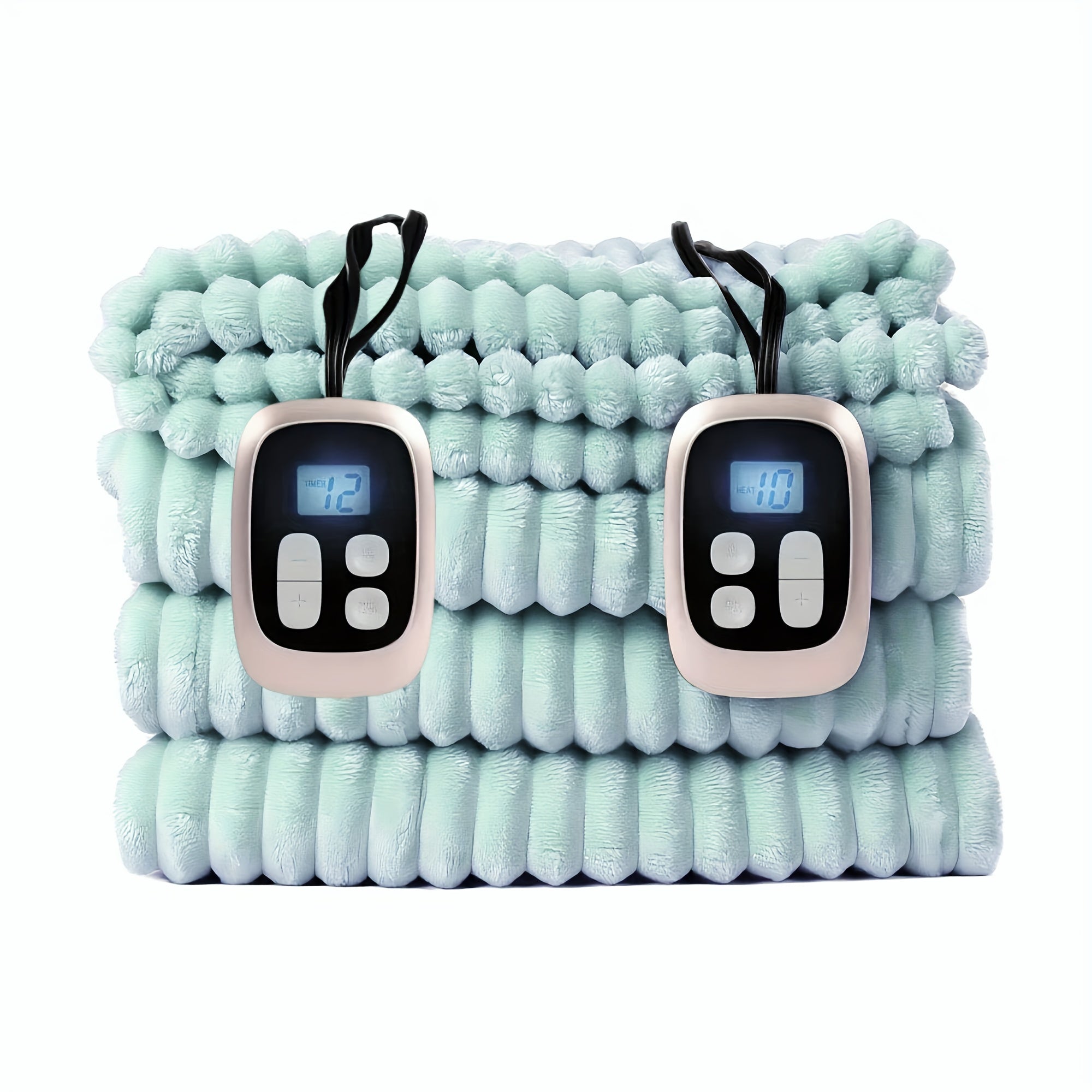 Electric Heated Blanket – Striped Flannel, Fast Heating, Washable