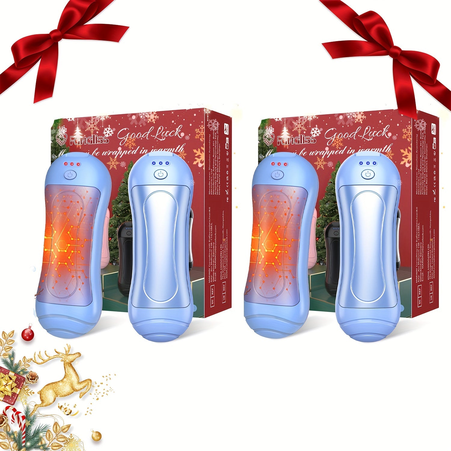 Rechargeable Magnetic Hand Warmers 2-Pack, Pocket Size Electric Hand Heater, 3 Heat Levels, Portable for Outdoor Use