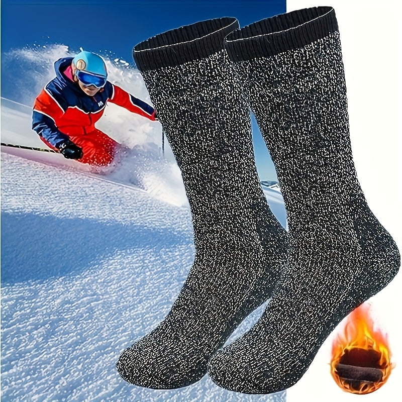 Thermal Winter Socks, Thick Cushioned Insulated Socks for Cold Weather, Unisex Size 10–13