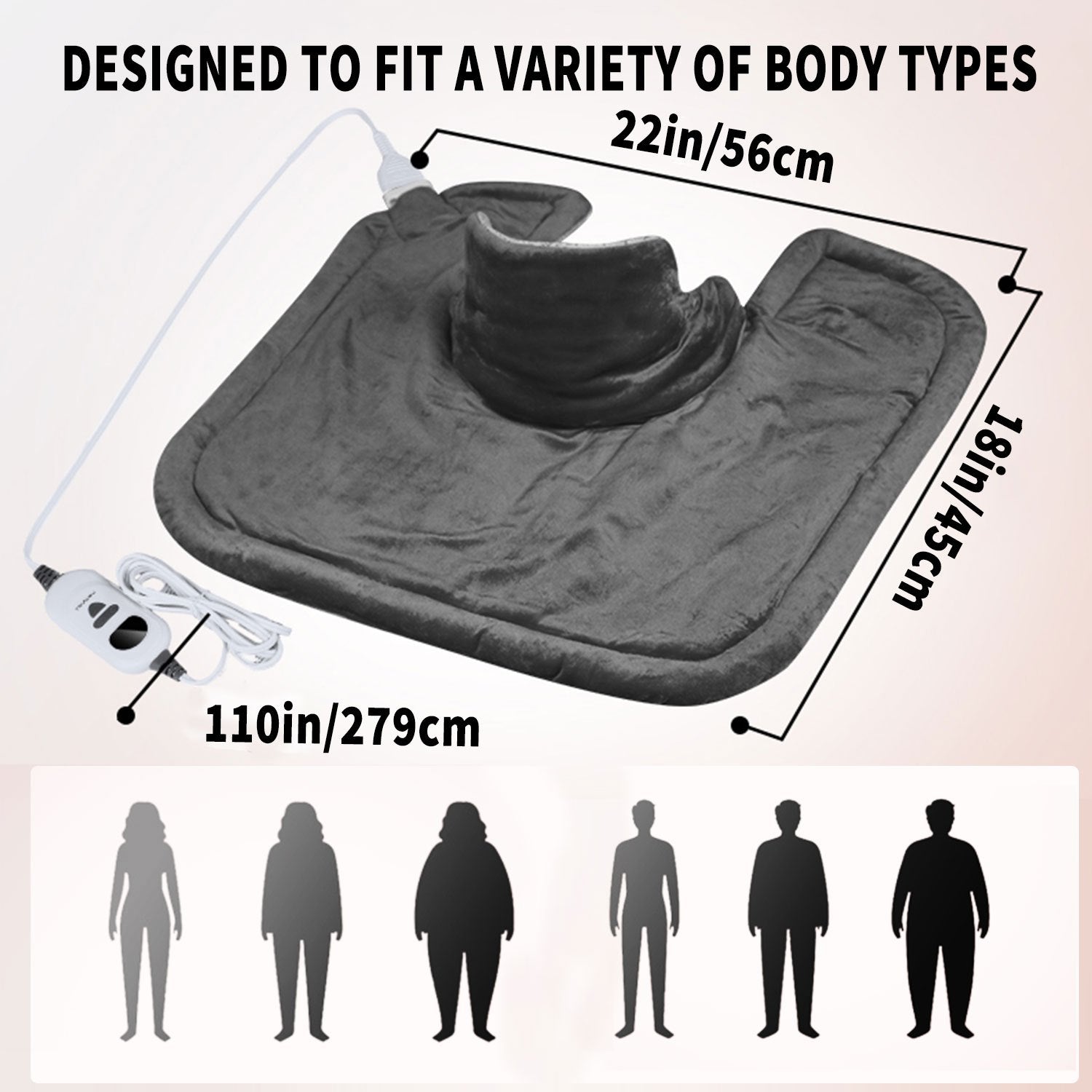 Heated Shawl Heating Pad for Neck & Shoulders – Graphene Fabric, 6 Heat Levels, Auto Shut-Off