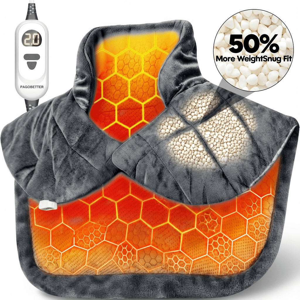 Heated Shawl Heating Pad for Neck & Shoulders – Graphene Fabric, 6 Heat Levels, Auto Shut-Off