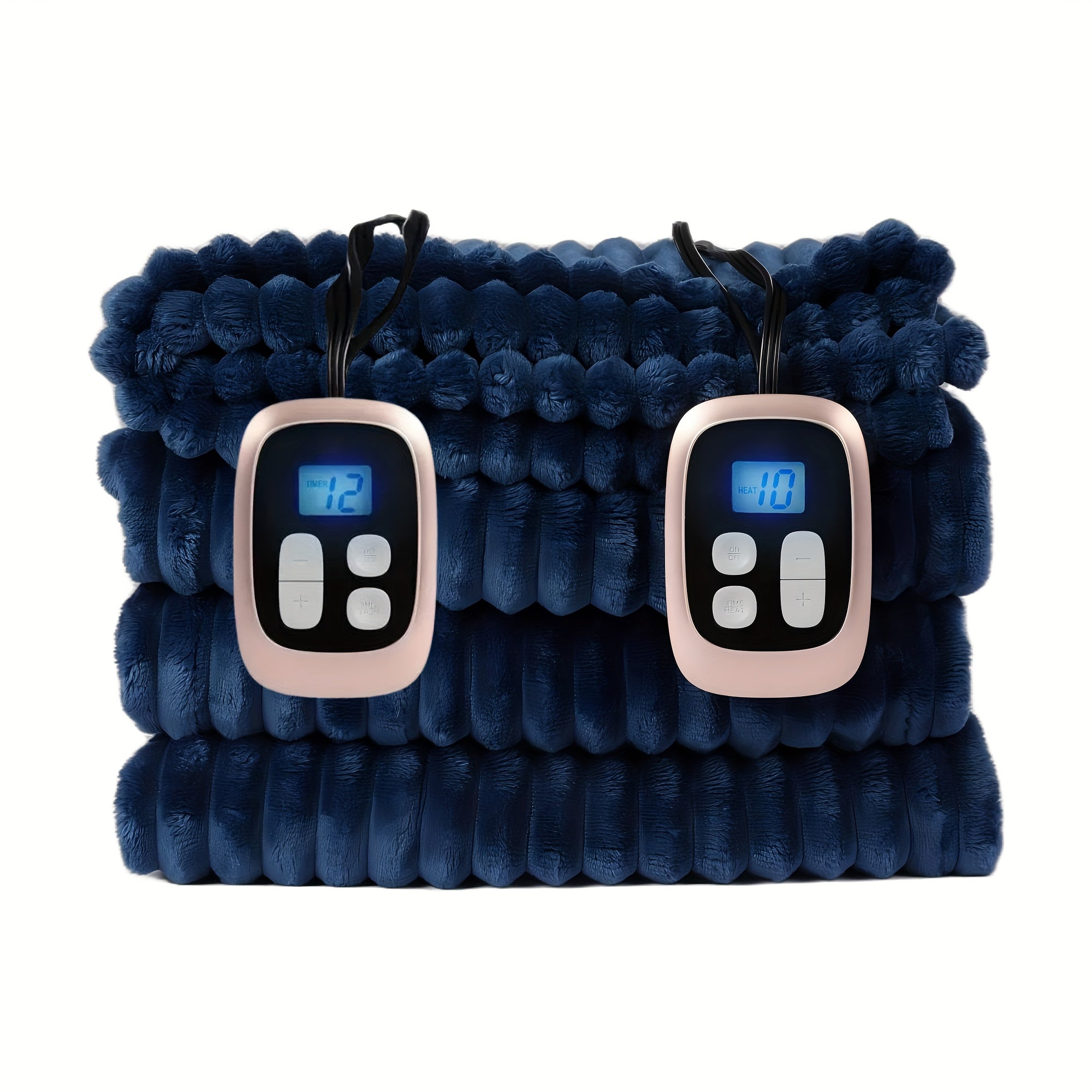 Electric Heated Blanket – Striped Flannel, Fast Heating, Washable