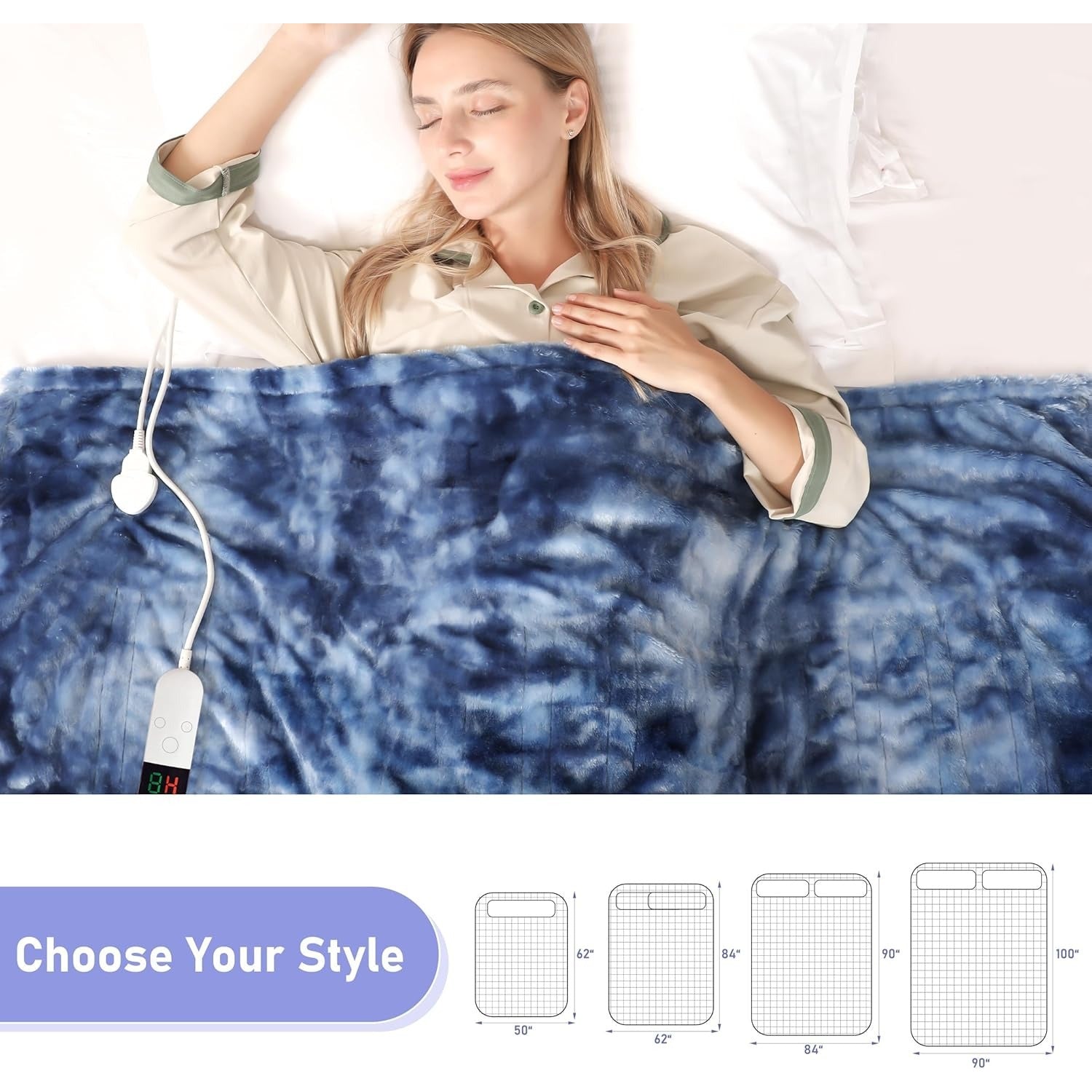 Electric Heated Throw Blanket – Rapid Heating, Adjustable Temperature, Washable