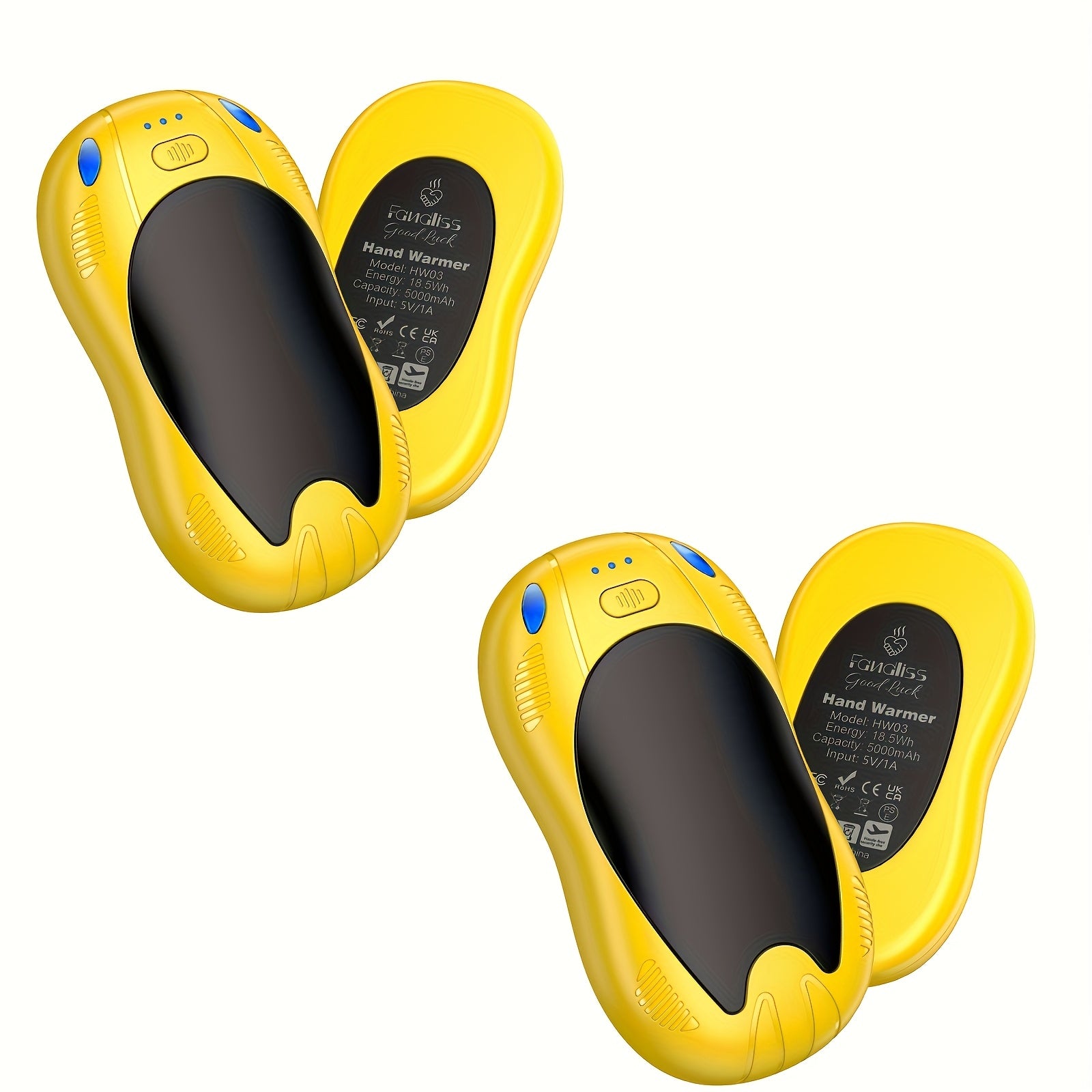 Rechargeable Magnetic Hand Warmer 2-in-1, Double-Sided Heating, 3 Temperature Levels, Portable Electric Hand Heater