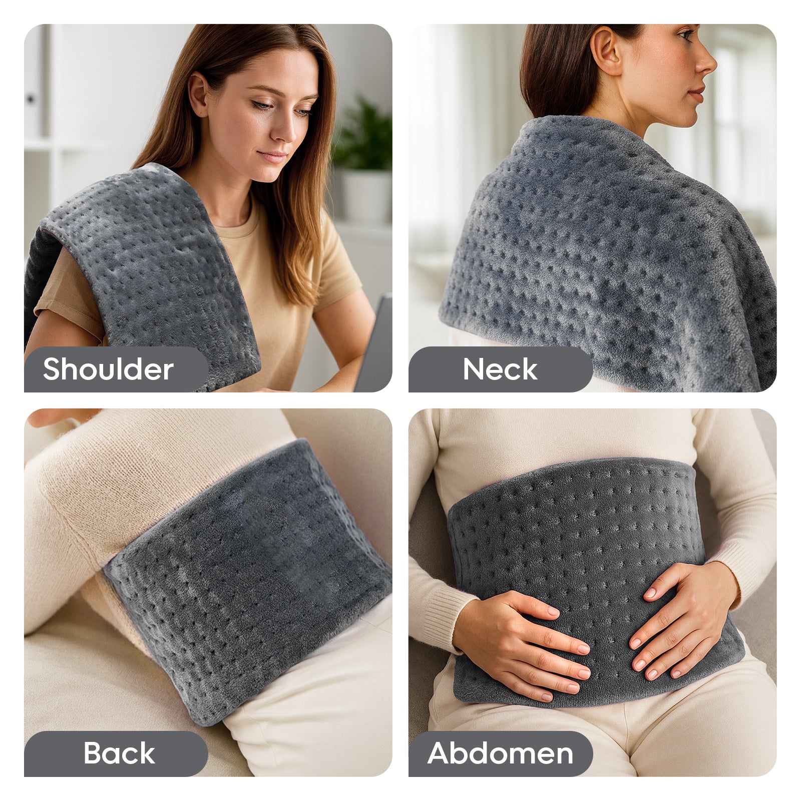 Extra Large Electric Heating Pad – 24×12 in, 6 Heat Levels, Fast Heating, Auto Shut-Off