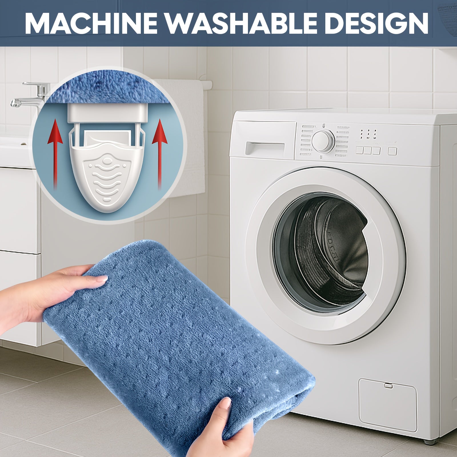 Electric Heating Pad for Back & Legs – Graphene Heating, Thick Flannel, Machine Washable