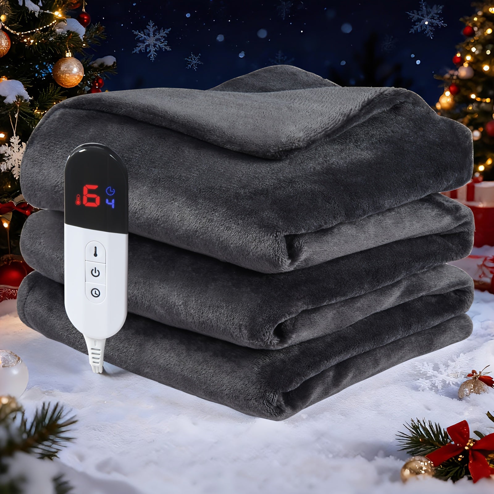 Electric Heated Blanket – Flannel Fabric, Adjustable Heat Levels, Auto Shut-Off