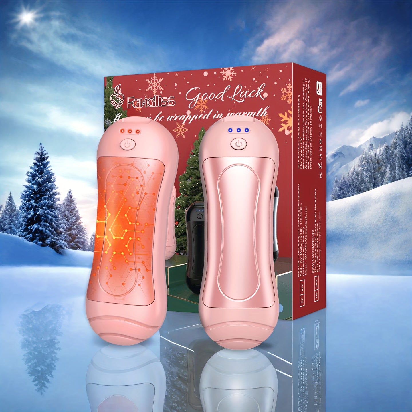 Rechargeable Magnetic Hand Warmers 2-Pack, Dual-Sided Electric Pocket Heater, USB Powered, Portable Design