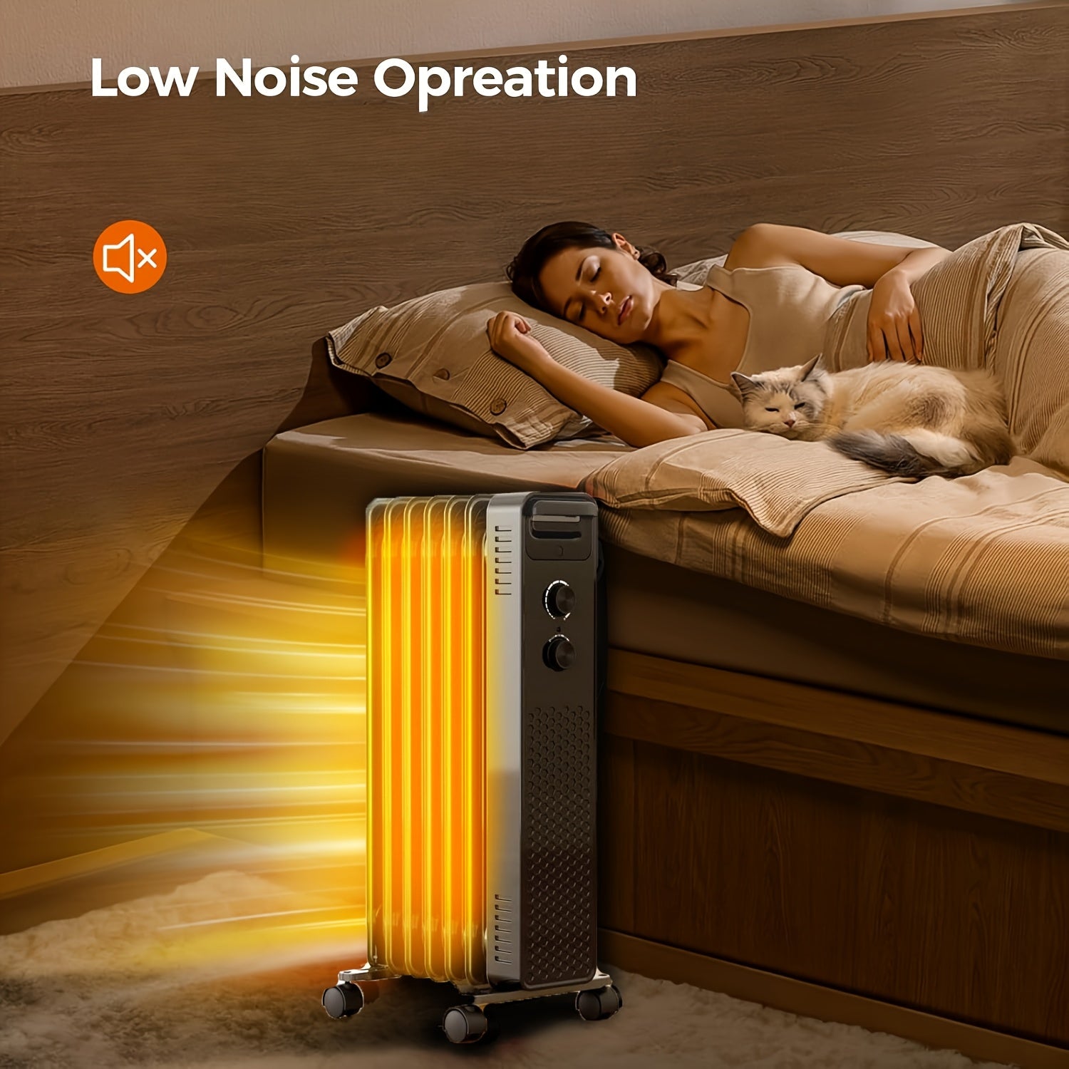 Oil-Filled Radiator Space Heater for Indoor Use – Electric Heater with Adjustable Thermostat & Safety Protection