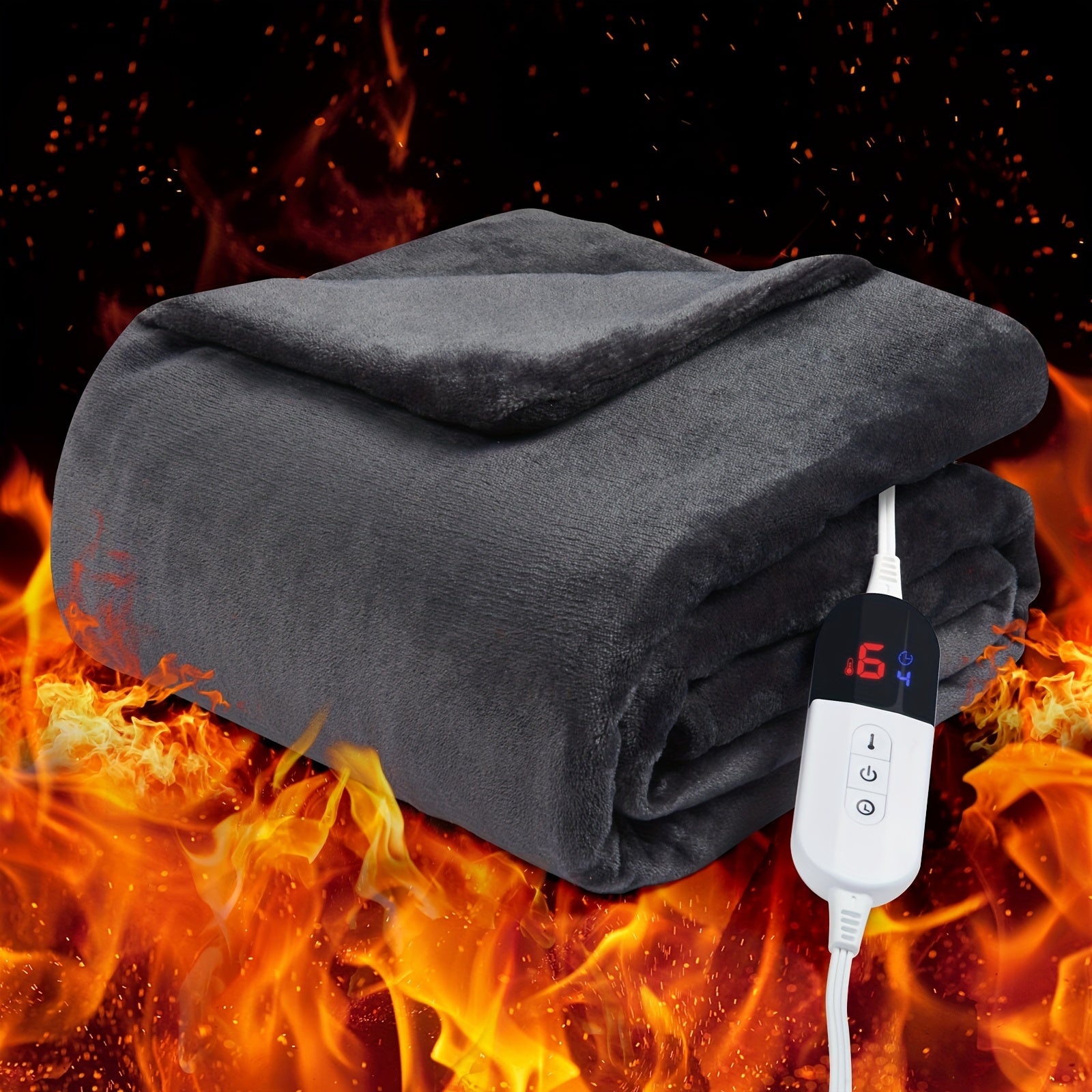 Electric Heated Blanket – Flannel Fabric, Adjustable Heat Levels, Auto Shut-Off